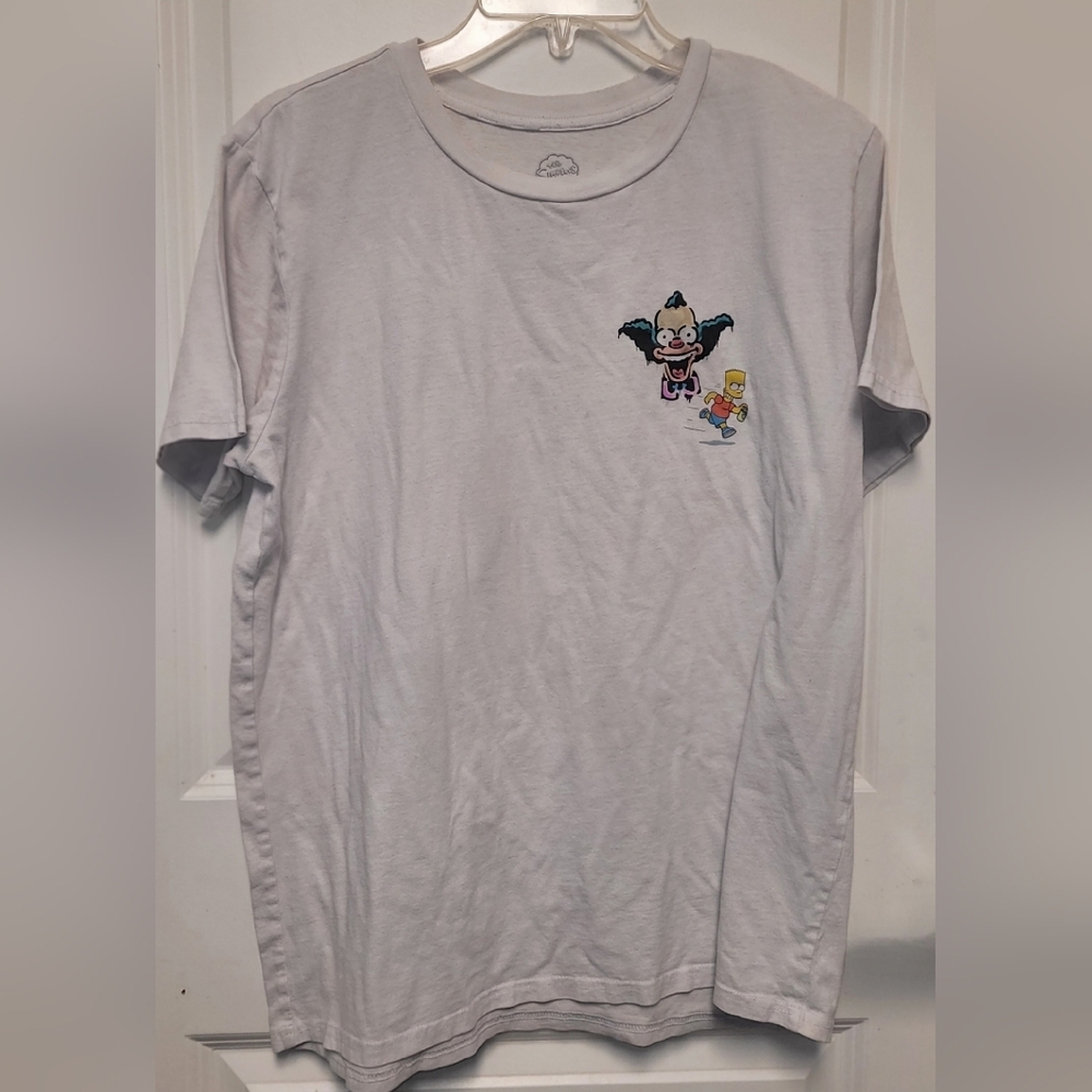 Men's Simpsons White Graphic Tee S Medium